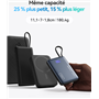 Powerbank Pocket 10000mAh 2 ports USB A+C Noir Iniu