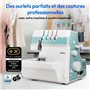 Surjeteuse - MEDION - SO 90 - 91W - Type d'aiguille 11, 14, 16 - 1200 tr/min - LED - Turquoise