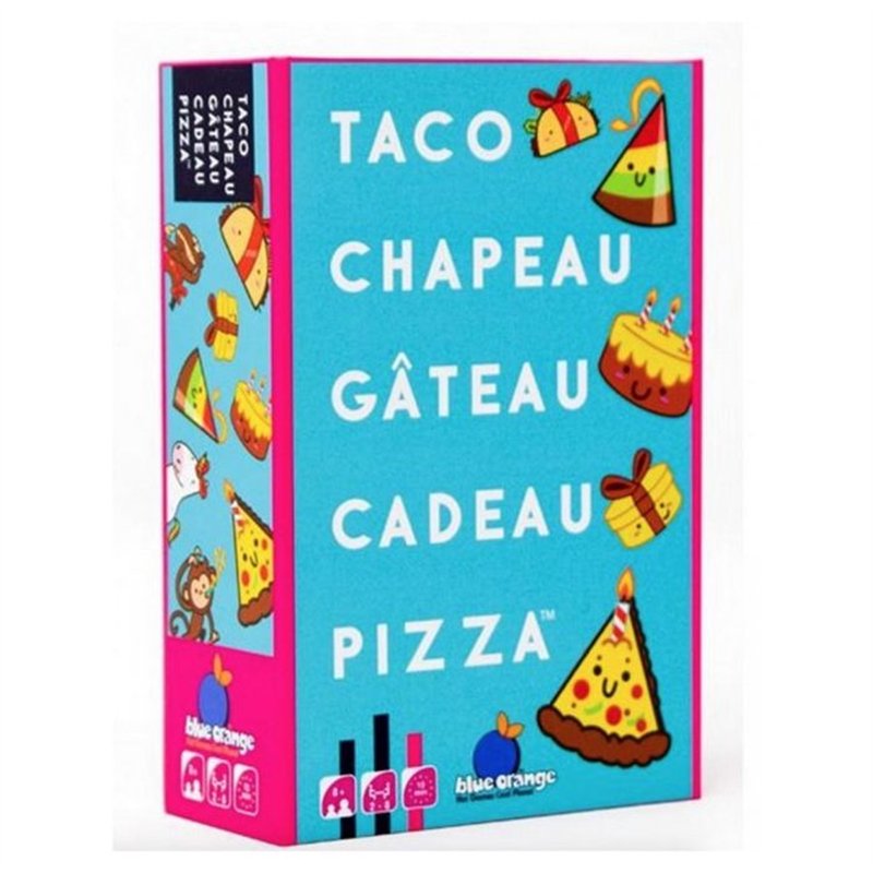 Jeu d'ambiance - BLUE ORANGE - Taco Chapeau Gâteau Cadeau Pizza - Rapidité - Réflexes - Alimentation
