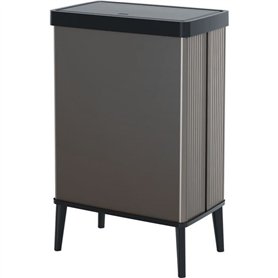 Poubelle sur pieds - VERTO - CURVER - Ouverture touch - 54 L - Gris perle