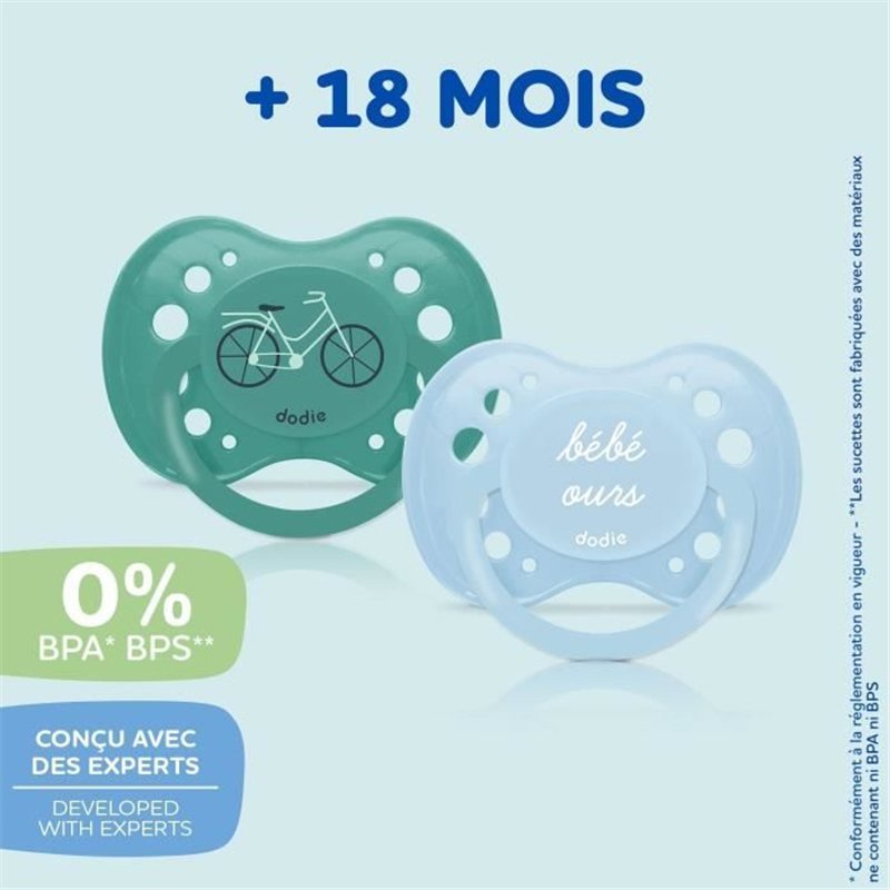 Image secondaire de Sucettes Anatomiques DODIE - Bébé Ours - Lot de 3 - +18 mois - Résistantes et Anti-irritations