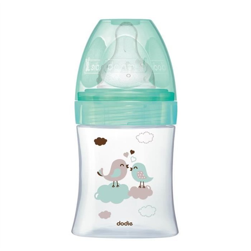 Dodie - Biberon Initiation+ Verre 150ml Vert Oiseaux
