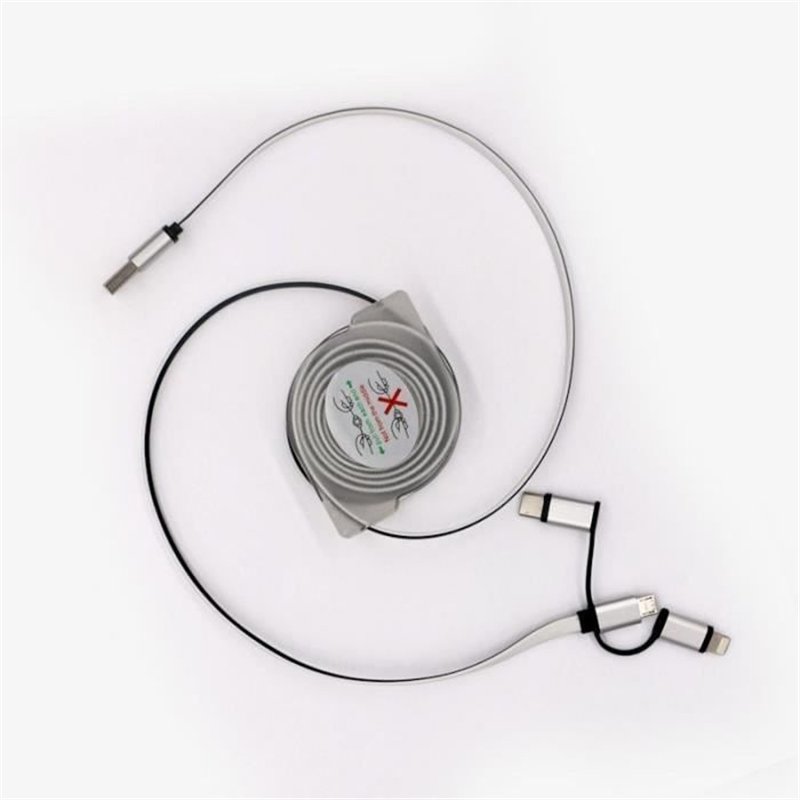 Image secondaire de Enrouleur de câble USB - GAO - 3-en-1, 2m, charge rapide