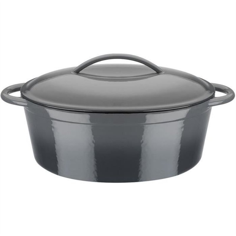 Cocotte fonte massive - GSW - GREY SHADOW - 33 x 25 cm - Ovale - Induction - Gris