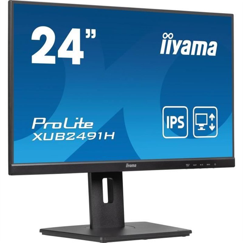 Image secondaire de Écran PC - IIYAMA - XUB2491H-B1 - 23,8 FHD - IPS - 100Hz - 0,5ms - HDMI/DP - VESA 100x100 - Pied réglable + Pivot - Noir