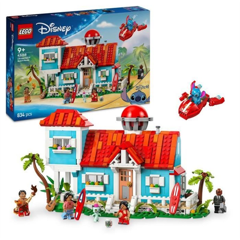 LEGO | Disney La Maison sur la Plage de Lilo et Stitch, Jeu de Construction pour les Enfants et les Fans 43268