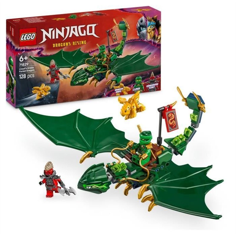 LEGO NINJAGO 71829 Le dragon vert de la forêt de Lloyd - Jeu de construction des 6 ans