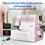 Surjeteuse - MEDION - SO 90 - 91W - Type d'aiguille 11, 14, 16 - 1200 tr/min - LED - Rose