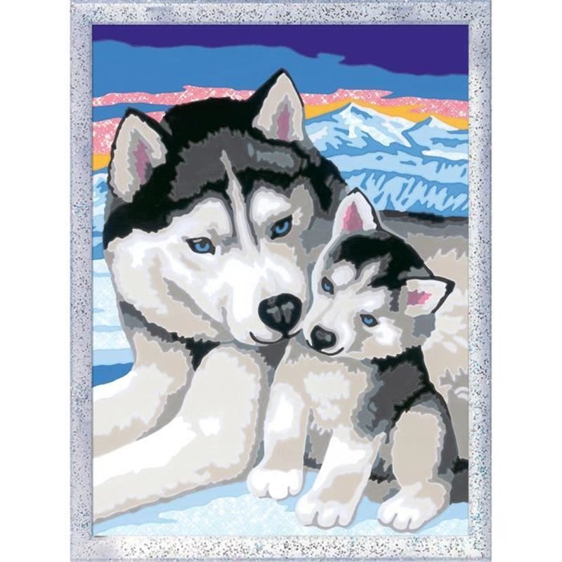 Image secondaire de CreArt Kids 18x24cm Doux bisous de Husky, Kit de peinture par numéros Numéro d'Art, Des 7 ans, 25829, Ravensburger