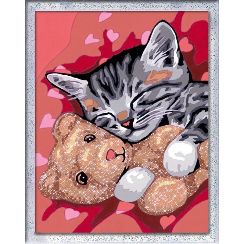 Image secondaire de CreArt Kids 18x24cm Chaton et son nounours, Kit de peinture par numéros Numéro d'Art, Des 9 ans, 25838, Ravensburger