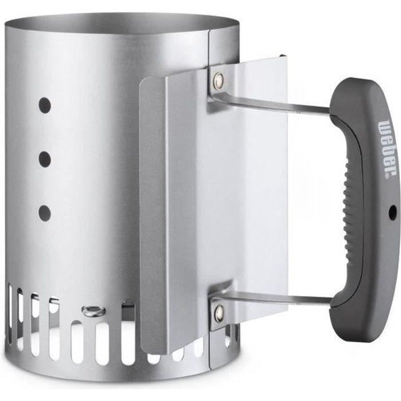 Cheminée d'allumage - WEBER - Petit Modèle Smokey Joe - Acier inoxydable - Gris - Rapidité d'allumage