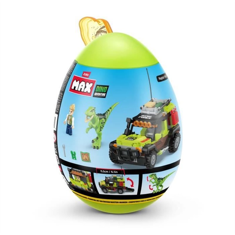 Image secondaire de Set de construction - ZURU - Dino Adventure Raptor Force - 252 pieces - Camion inclus - Instructions faciles