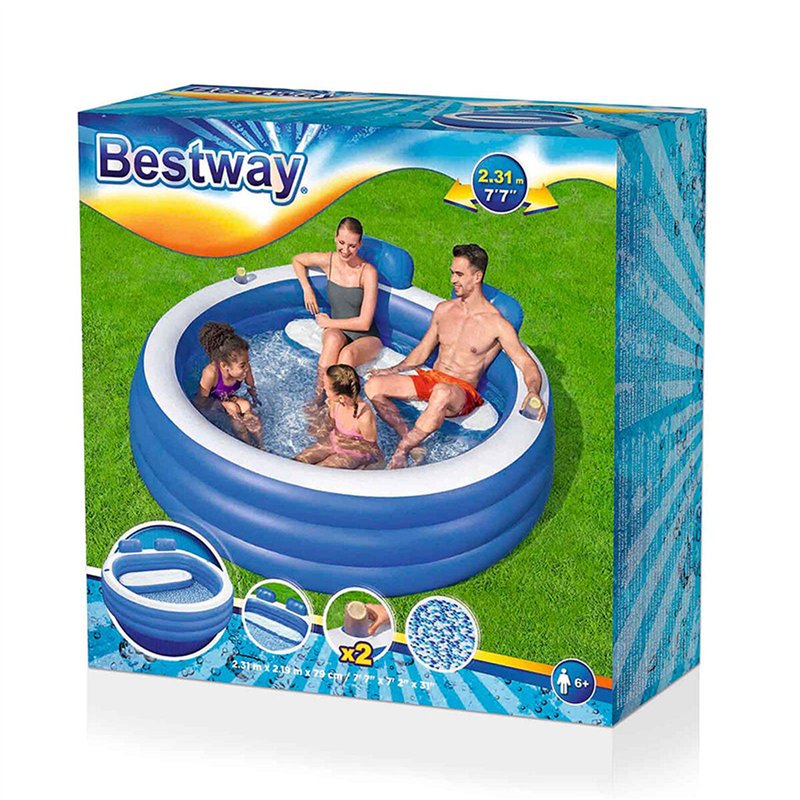 Image secondaire de Bestway Piscine Gonflable Familiale 231x219x79 +6 Ans Jardin 54422
