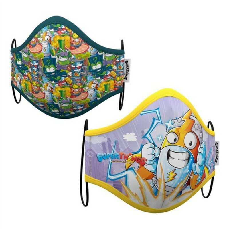 Image secondaire de Masque en tissu hygiénique réutilisable Super Zings Premium 10-12 Ans