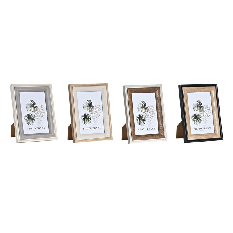 Cadre photo DKD Home Decor Gris Beige Marron Blanc Tropical Bois MDF (15 x 1,5 x 20 cm) (4 Unités)
