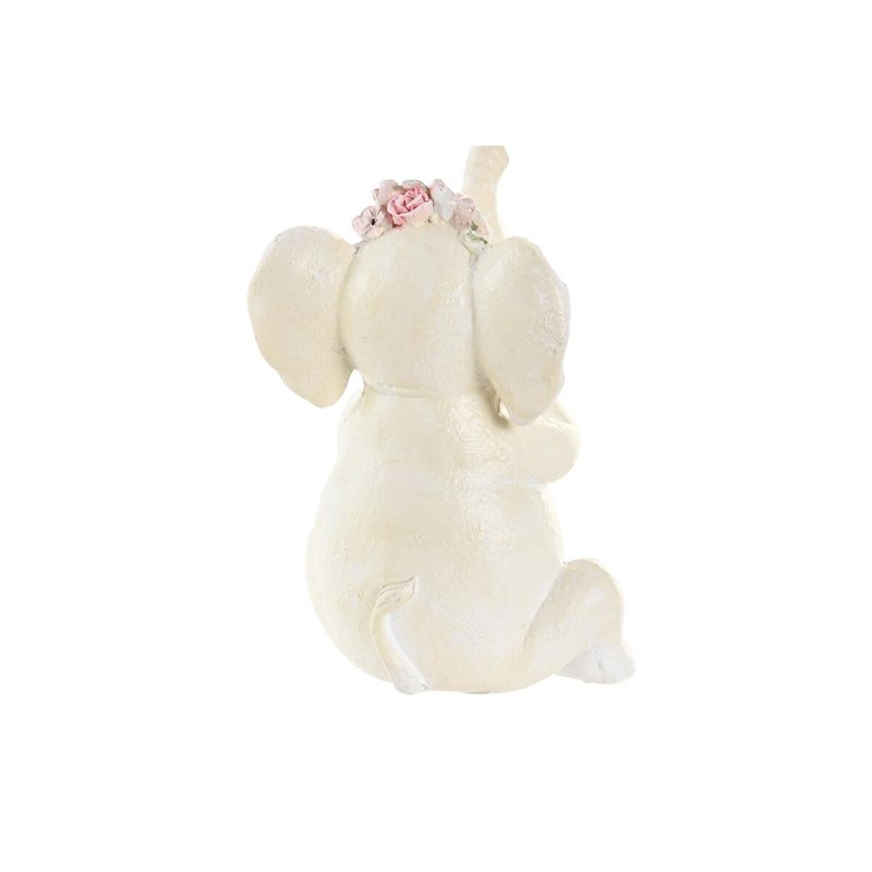 Image secondaire de Figurine Décorative DKD Home Decor Eléphant Rose Blanc Résine (6 x 6,5 x 10 cm) (3 Unités)
