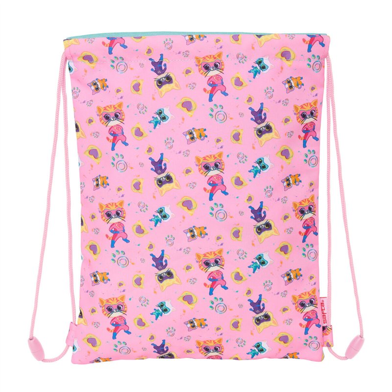 Image secondaire de Sac à dos serré par des ficelles SuperKitties Rose Turquoise 26 x 34 x 1 cm