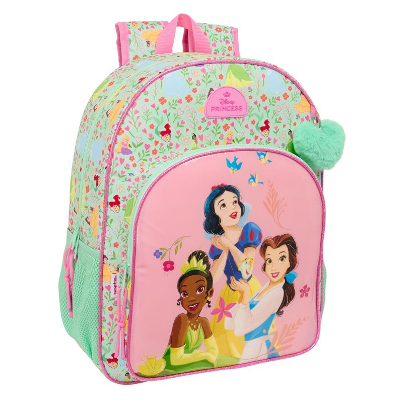 Cartable Disney Princess Bloom Vert Rose 33 x 42 x 14 cm