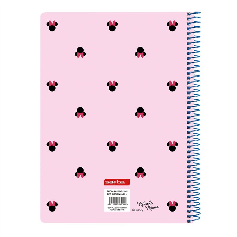 Image secondaire de Cahier à Spirale Minnie Mouse Naive Rose 80 Volets