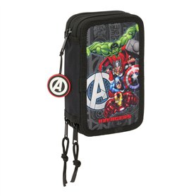 Trousse Scolaire avec Accessoires The Avengers Vendetta Noir 12,5 x 19,5 x 5,5 cm 37 Pièces