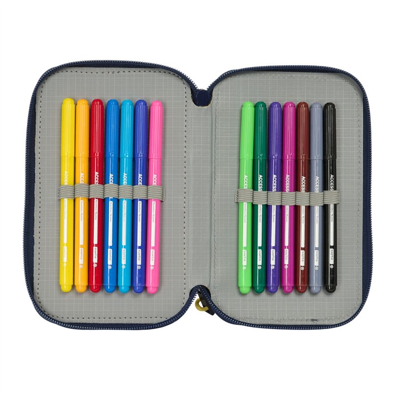 Image secondaire de Pochette à crayons triple Sonic City Bleu 12,5 x 19,5 x 5,5 cm 37 Pièces
