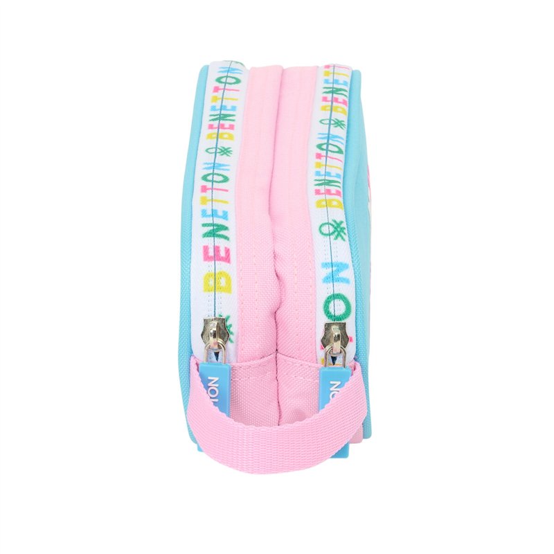 Image secondaire de Trousse Fourre-Tout Double Benetton Unique Rose Turquoise 21 x 8 x 6 cm