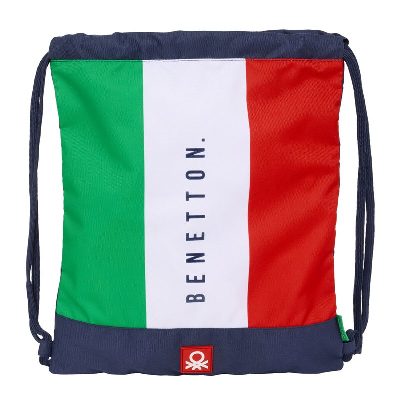 Sac à dos serré par des ficelles Benetton Flag Blue marine 35 x 40 x 1 cm