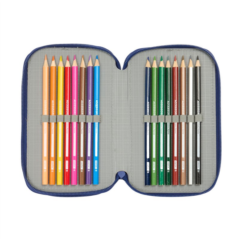 Image secondaire de Pochette à crayons triple F.C. Barcelona Blue marine 12,5 x 19,5 x 5,5 cm 37 Pièces