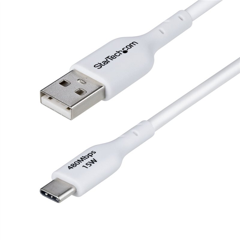 Câble USB Startech USB2AC2MNCWHE Blanc 2 m