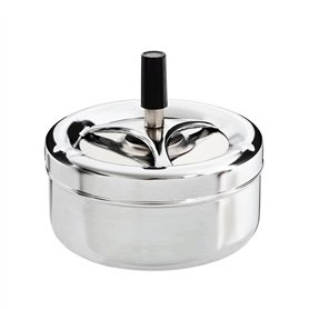 Cendrier Excellent Houseware Avec couvercle Plaque Tournante Argenté Multicouleur métallique Acier inoxydable Ø 9,5 cm