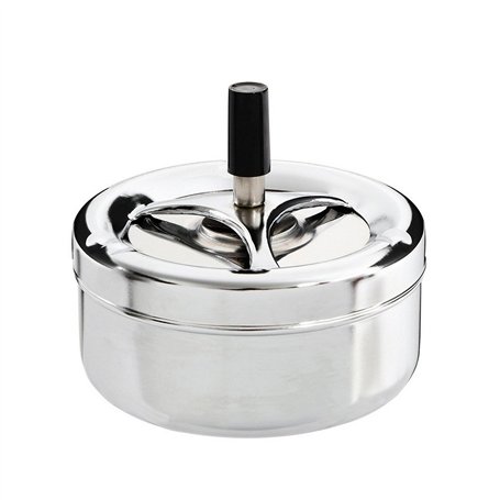 Cendrier Excellent Houseware Avec couvercle Plaque Tournante Argenté Multicouleur métallique Acier inoxydable Ø 9,5 cm