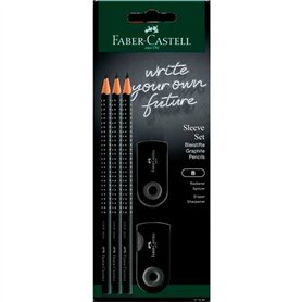 Ensemble d'Écriture Faber-Castell Noir Triangulaire B 5 Pièces
