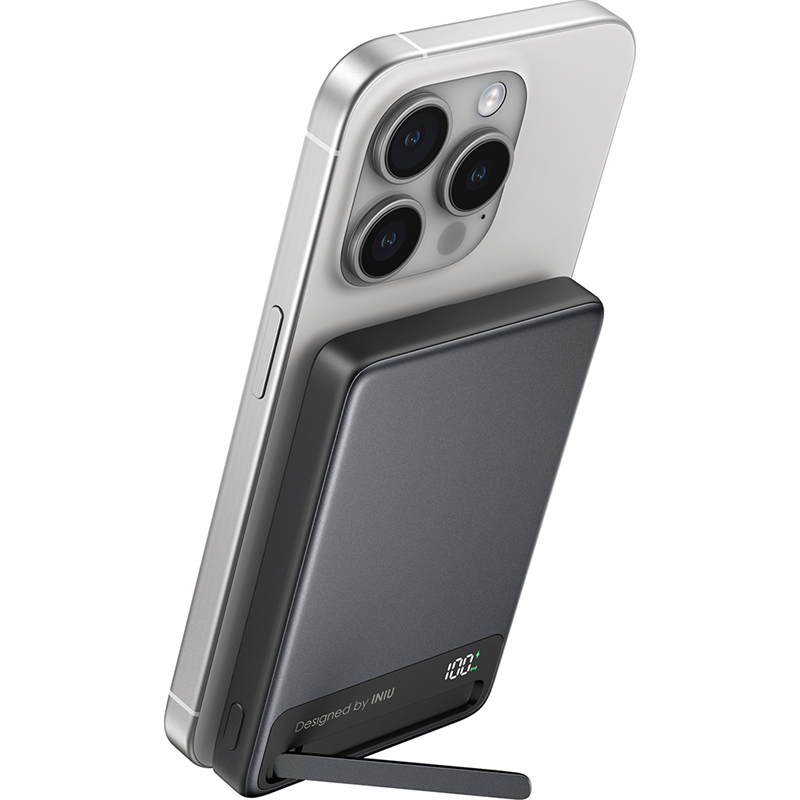 Powerbank sans fil Magnétique MagPro Slim 10000mAh 2 ports USB C+C Noir Iniu