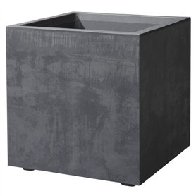 Pot de fleur Cube - DEROMA - Millennium R - Anthracite - A réserve d'eau-  39 cm
