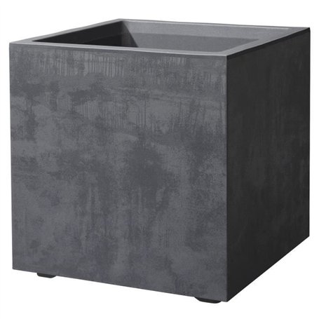 Pot de fleur Cube - DEROMA - Millennium R - Anthracite - A réserve d'eau-  39 cm