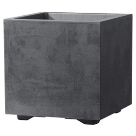 Pot de fleur Cube - DEROMA - Millennium R - Anthracite - A réserve d'eau - 25 cm