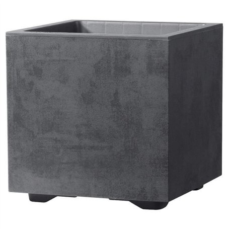 Pot de fleur Cube - DEROMA - Millennium R - Anthracite - A réserve d'eau - 25 cm