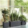 Pot de fleur Cube - DEROMA - Millennium R - Anthracite - A réserve d'eau - 25 cm
