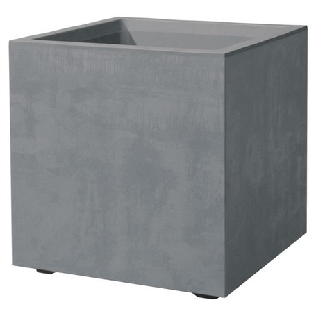Pot de fleur Cube - DEROMA -  Millennium R - Ashgrey - A réserve d'eau - 25 cm