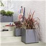 Pot de fleur Cube - DEROMA -  Millennium R - Ashgrey - A réserve d'eau - 25 cm