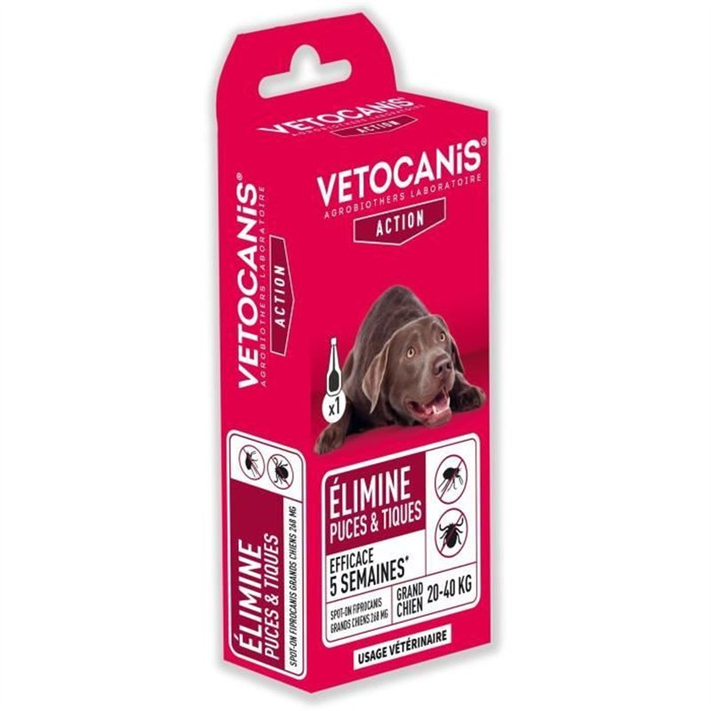 Image secondaire de Pipette Anti-puces - VETOCANIS - Traitement et Protection - Antiparasitaire Grand Chien 20-40 kg