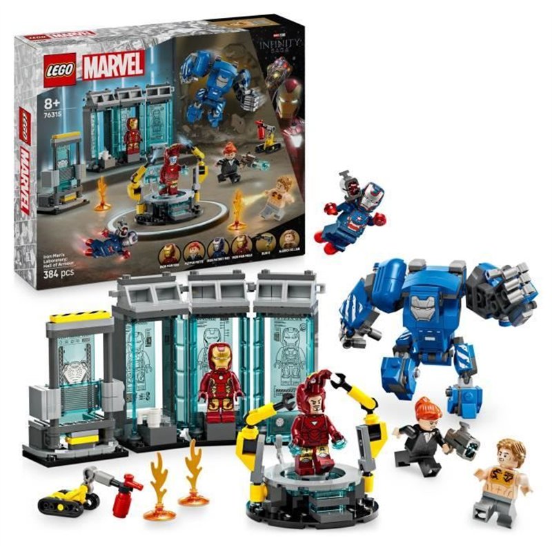 LEGO Marvel 76315 Le Laboratoire d'Iron Man : la Salle des Armures - Jouet garçon, 8 ans