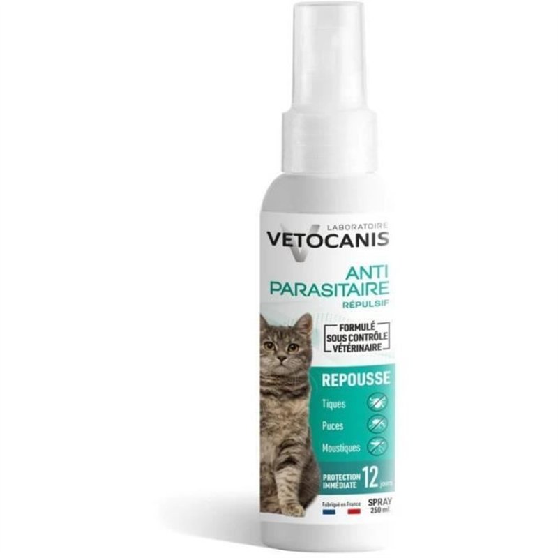 Spray Anti-tiques - VETOCANIS - Traitement Protection Antiparasitaire Chat