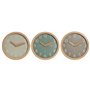 Horloge Murale Home ESPRIT Marron Vert Gris polystyrène 30 x 4 x 30 cm (3 Unités)