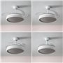 Ventilateur de Plafond avec Lumière LED et 4 Pales Rétractables Keteez InnovaGoods Blanc 72 W Ø49-104 cm