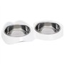 Gamelle pour chat - CATIT - PIXI - 2 x 200ml - Double - Bols en acier inoxydable amovibles - Blanc