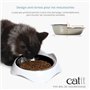 Gamelle pour chat - CATIT - PIXI - 2 x 200ml - Double - Bols en acier inoxydable amovibles - Blanc