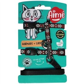 Kit harnais et laisse - AIMÉ - Reflechissant Rouge pour Chat