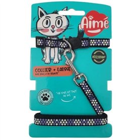 Kit collier & Laisse - AIMÉ - Reflechissant Violet pour Chat