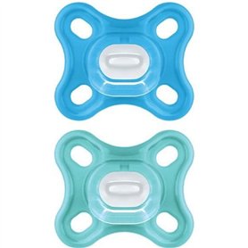 Sucette Physiologique MAM - Lot de 2 - Silicone Souple et Doux - Bleu/Vert